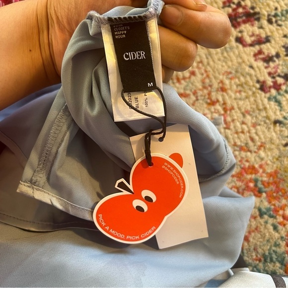 Cider midi dress blue with printed flowers size M NWT - Picture 6 of 6